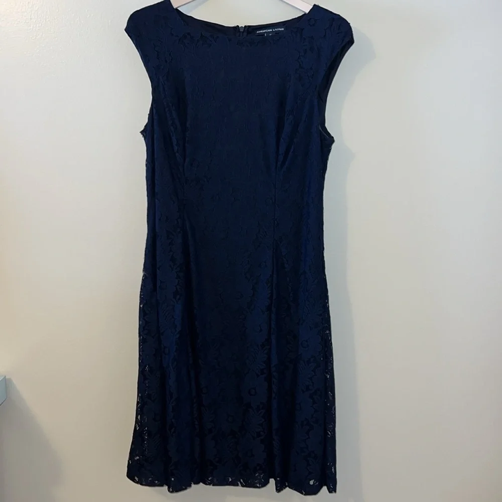 American Living Navy‎ Blue Midlength dress   EUC